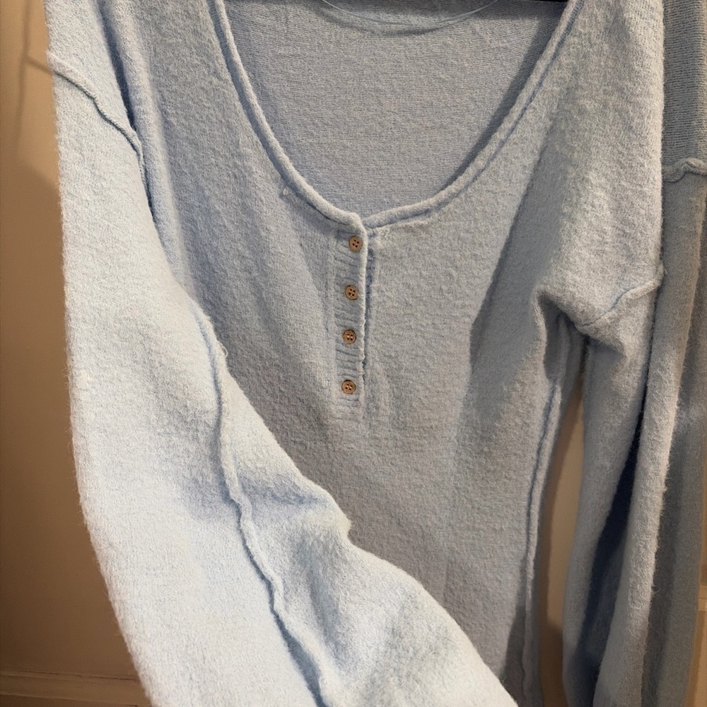 Free People Intimately Light Blue Cozy Bodysuit - Picture 6 of 6